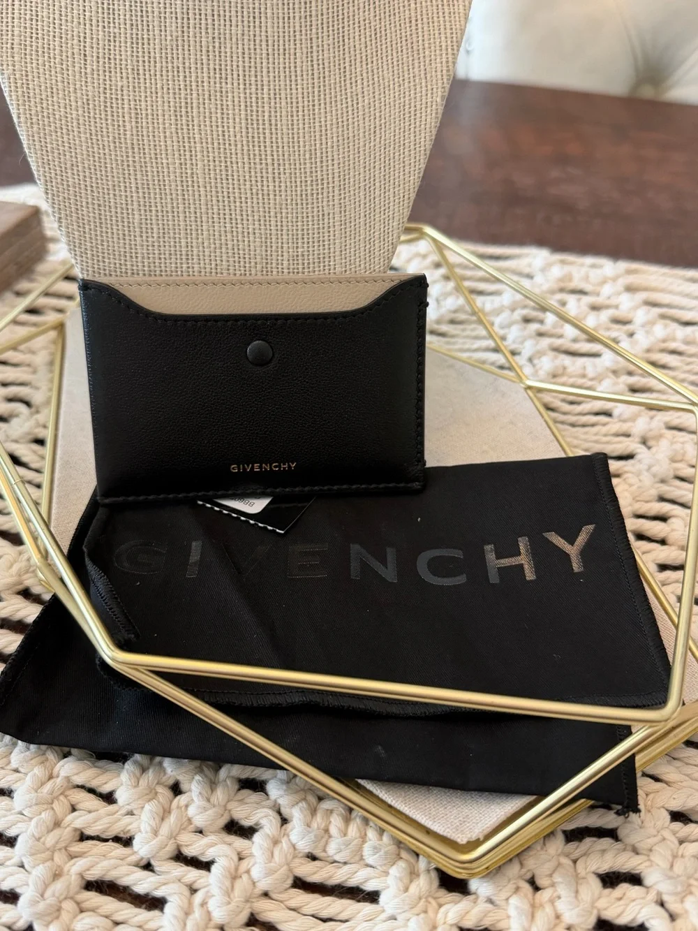 Givenchy Colorblock Leather Card Case - Black - New with Tags